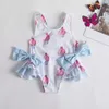 Kinderbadebekleidung One Piece Bademode Baby Mädchen Floral Straps Badeanzug Backless Bademode Sommer Kinder Badeanzug Mädchen Strandkleidung P230509