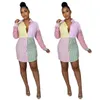 Women's Shirts Fashion Blouses Long Sleeve Tops Cotton Tops Casual Female Turn-Down Collar Button Dresses