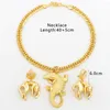 Necklace Earrings Set Luxury Dubai Gold Color Jewelry For Women Crocodile Pendant Leopard Bride Wedding Party Fashion Jwellery