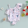 Zweiteiliger Sommer-Kind-Baby-Bikini-Kind-Badebekleidungs-Baby-Badeanzug-Druck-Kleinkind-Mädchen-Badeanzug-Rüschen-Abnutzung