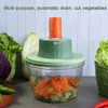 2 in 1 Electric Vegetable Cutter Dehydration Basket Veggies Chopper Hands-Free Quick Dry Salad Spinner Dryer Dehydrator