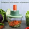 2 in 1 Tagliaverdure elettrico Cestino di disidratazione Verdure Chopper Hands-Free Quick Dry Centrifuga per insalata Essiccatore Disidratatore