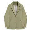 Ternos femininos Blazers femininos verdes claros para trabalho casual jaqueta de primavera slim fit