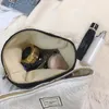 Borsa per cosmetici con fiori jacquard vintage minimalista di grande capacità Borsa in tela da donna Borsa da viaggio portatile con pochette per trucco