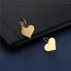 Kolczyki nurkowane ze stali nierdzewnej Kobieta w plastowanym złotym obręczach serca Pierścienie ucha Huggie para biżuteria miłość