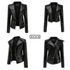 Women's Jackets Fashion Spring Autumn Winter Women Slim PU Leather Jacket Adjustable Length Coat Office Lady Clothing Sexy Female Party Gift