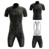 Jersey de ciclismo define duas cores Lightning Series Summer Cycling Jersey Set Men Manve Short e Bib Shorts Gel Breathable Pad Maillot Ciclismo Hombre 230509