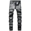 Мужские джинсы Мужчина 2023 Модные повседневные джинсовые штаны Байкерская дыра хип-хоп эластик 88-4