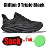 Hoka Hokas One Bondi Clifton 8 9 chaussures pour hommes femmes hommes femmes chaussure Triple Noir Blanc De Blanc Summer Song baskets de sport baskets