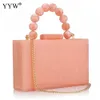 Evening Bags Women Box Clutch for Wedding Party Luxury Foil Beads Handbags and Purses Designer High Quality Shoulder Bag 230427