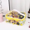 Clear Daisy Cosmetic Bag For Women PVC Waterproof Makeup Bag dragkedja Tvätt Makeup Organiser