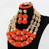 Necklace Earrings Set Fabulous Traditional Wedding African Big Coral Beads Jewelry Quality Real Costume Women Gift CNR158