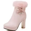 Boots NASBAVI 2023 Sweet Size 34-43 Women Shoes Bow Beautifully Decorated Fashion High Heels Winter Ankle Female Boot1