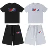 Designer Mode Kleidung T-Shirt T-Shirts Trapstar Regenbogen Handtuch Stickerei High Street Casual Baumwolle Rundhals Kurzarm T-Shirt Shorts Capris Set Sommer für