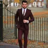 Męskie garnitury Blazery swobodne burgundowe garnitury na ślub młodo smokingowy profes