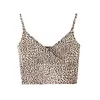 Women's Tanks Short Top Sexy Leopard Print Fashion Corset Tank And Camisole Summer Clothes Women's Tube Crop Vests Vintage Urban