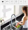 Küchenarmaturen Wasserhahn Waschbecken Kalt- und Wassermischbatterie Doppelgriff 360 Rotation Messing