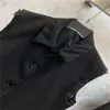 23SS Kadın Tasarımcı İki Parça Elbise Seti Mektup Nakışları ile Kıyafet Takımları Milan Pist Marka Out Giyim Blazer Mahsul Üst Ceket Yeleği ve Mini A-Line etekler