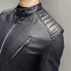 Herrjackor Mäns vårmotorcykel läderjacka stor storlek Pocket Black dragkedja LAPEL Slim Fit Male Spring and Autumn High Quality Pu Coat 230509