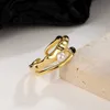 Кольца группы Ciaxy Silver Color Свадебные обручальные кольца для женщин винтажные нерегулярные линии Жемчужные кольцо 2023 Новые модные украшения Z0509