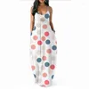 Robes décontractées Femmes Boho Long Maxi Dress Floral Summer Party Polka Dot Beach Sundress Oversized Strappy