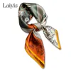 Sarongs Luxury Brand Square 100 Pure Silk Scarf Women Hijab Hair Band Shawls Wraps Headkerchief Female Foulard Design Bandana 230508