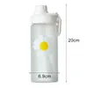 Waterfles met stro kleine daisy sport plastic draagbare waterfles voor het drinken van koffie thee mok buitenbekers drinkfles