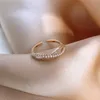 Ringas de banda 2020 Sul coreano Novo anel de pérola do arco transversal de moda feminina Personalidade Abertura ajustável Ringue Z0509