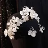 Wedding Hair Jewelry Exquisite White Shell Flower Hoop Set Bride Bands Headpiece Accessories 230508