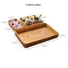 Storage Baskets Handmade Latan storage basket square wicker tray picnic basket bread plate fruit cake drying box kitchen decoration 230508