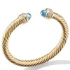 Charm Bracelets fashion stainless steel bracelet zircon wire twisted rope 7MM open accessories wholesale 230508