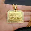 Anhänger Halsketten „Das letzte Abendmahl“ CZ Stein Pave Bling Gold Edelstahl Gemetrische quadratische Halskette für Männer Hip Hop Rapper Morr2