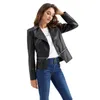 Women's Jackets Fashion Spring Autumn Winter Women Slim PU Leather Jacket Adjustable Length Coat Office Lady Clothing Sexy Female Party Gift