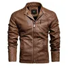 Hommes Vestes Hommes Hiver Casual Moto Polaire Veste En Cuir Hommes Automne Marque Biker PU Veste En Cuir Manteau Mince Pardessus Hommes M-5XL 230509