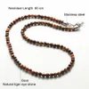 Pendant Necklaces necklace for women men Natural tiger eye stone 6mm beads necklace Women's neck chain on the neck choker Chains Length 60cm 230509