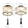 Plafondlampen Chinese ronde vierkante armaturen stof voor woonkamer gangpad schaduw gemonteerde lampa sufitowa Japanse ledlamp