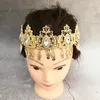 Set di orecchini per collana Set di gioielli per capelli in cristallo stile marocchino di lusso da donna in metallo con cerchio da sposa, fiore vintage, design del marchio