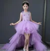 Girl's Dresses Glizt Long Trailing Flower Girls For Wedding Pink Tutu Floral Kids Pageant Dress First Communion Party Prom