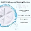 Ultrasonic turbo tvättmaskin tvätt bärbar resebricka luftbubbla och roterande minitvättmaskin