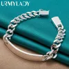 Chaîne breloque en argent sterling 925, joli design, 10MM, chaîne pour hommes, bijoux à la mode, Bracelet géométrique, prix usine 230508