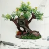 Decorations Fish tank landscaping creative resin decoration tree stump flowers and plants accessories with hidden holes aquarium ornaments