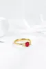 Кластерные кольца Fiy Natural 0,40CT Red Ruby Ring Diamonds Jewelry Anniversary Женщины для женских прекрасных подарков на День святого Валентина