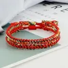 Bracelets de link 2pcs/conjunto de casais bracelete de corda conjuntos de nó artesanal para homens jóias acessórios ajustáveis ​​Bangles Friend Gifts