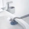 Brosses Brosse de toilette en plastique avec support, outils de nettoyage, support de brosse mural pour WC, accessoires de salle de bains