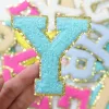 Alfabetet nummer patches Party Chenille Letter Patche Iron on Letters A-Z Glitters Patches Gold Border For Diy Art Crafts Clothing