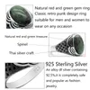 Bagues en grappe S925 en argent sterling incrusté ovale 14 10 bague en agate verte naturelle pour hommes bijoux turcs