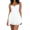 Casual Dresses Women Acute S Corset Mini Dress Spaghetti Strap TAP FONTER SOLID COLOR Flowy A-Line