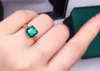 Кластерные кольца E021 Турмалиновое кольцо Fine Jewelry Solid 18k Gold Nature Green Gemstones 4.3ct Diamonds для женщин присутствующих