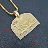 Pendant Necklaces "The Last Supper" CZ Stone Pave Bling Gold Stainless Steel Gemetric Square Necklace For Men Hip Hop Rapper Morr2