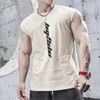 Mens tanktops sportscholen zomermerk mouwloos shirt sport fitness mannen printen bodybuilding underderhirt hardloopvest 230509